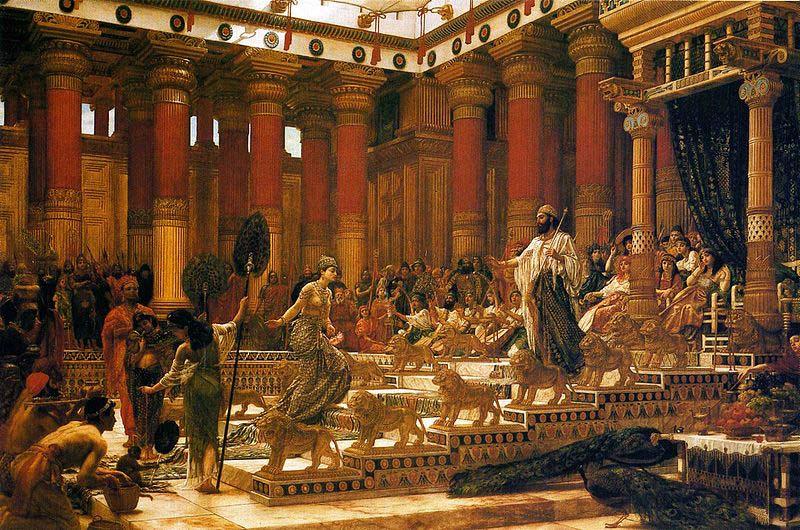 Sir Edward john poynter,bt.,P.R.A 'The Visit of the Queen of Sheba to King Solomon' Sweden oil painting art